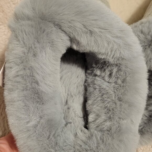 LC Lauren Conrad Women's Faux Fur Plaid Clog Slipper S 5-6 *BRAND NEW* - Picture 6 of 7